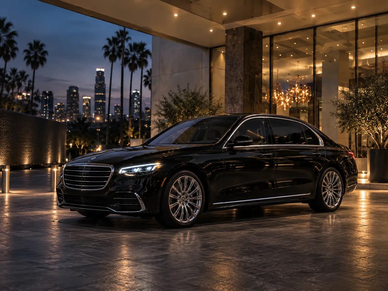 Black executive sedan ready for a prearranged Black Ride